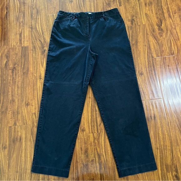 Talbots Stretch Black Pants Straight Leg size 14 - Picture 1 of 8